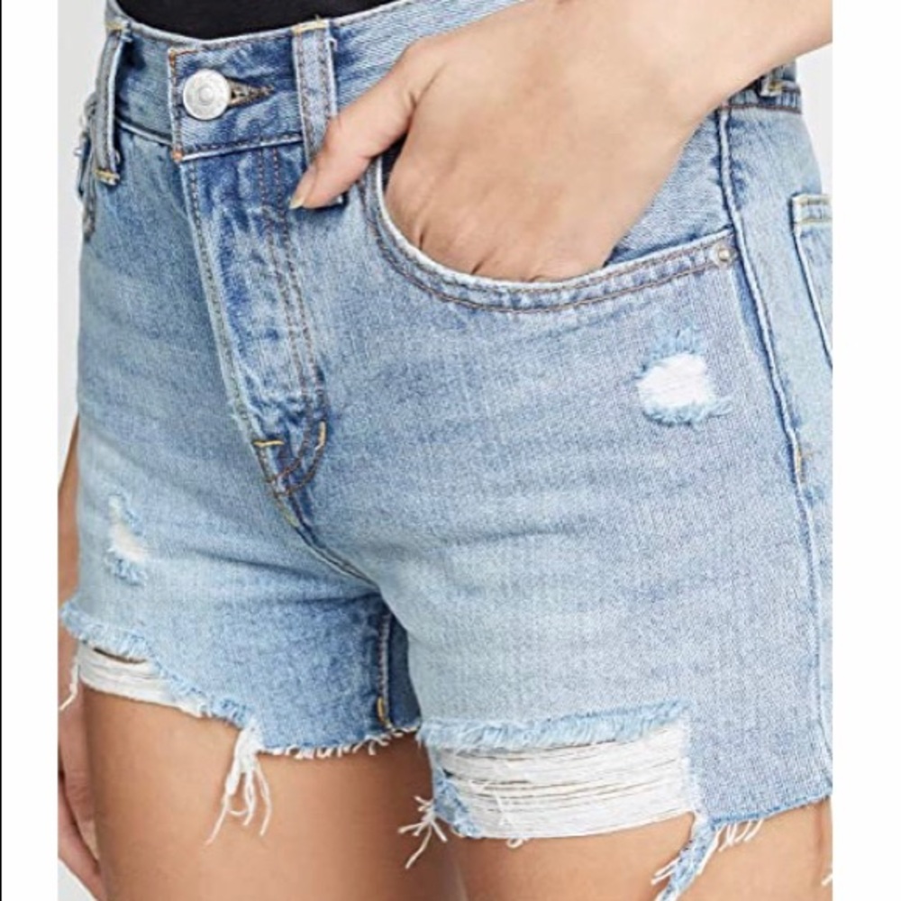 FREE PEOPLE Sofia distressed denim shorts - Picture 6 of 11